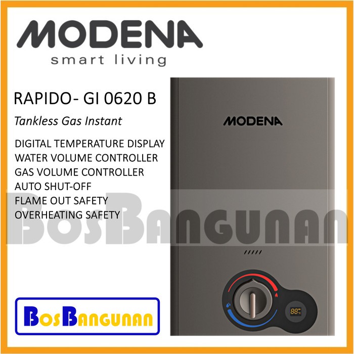 Dijual Pemanas Air / Water Heater Gas Modena GI0620 Murah
