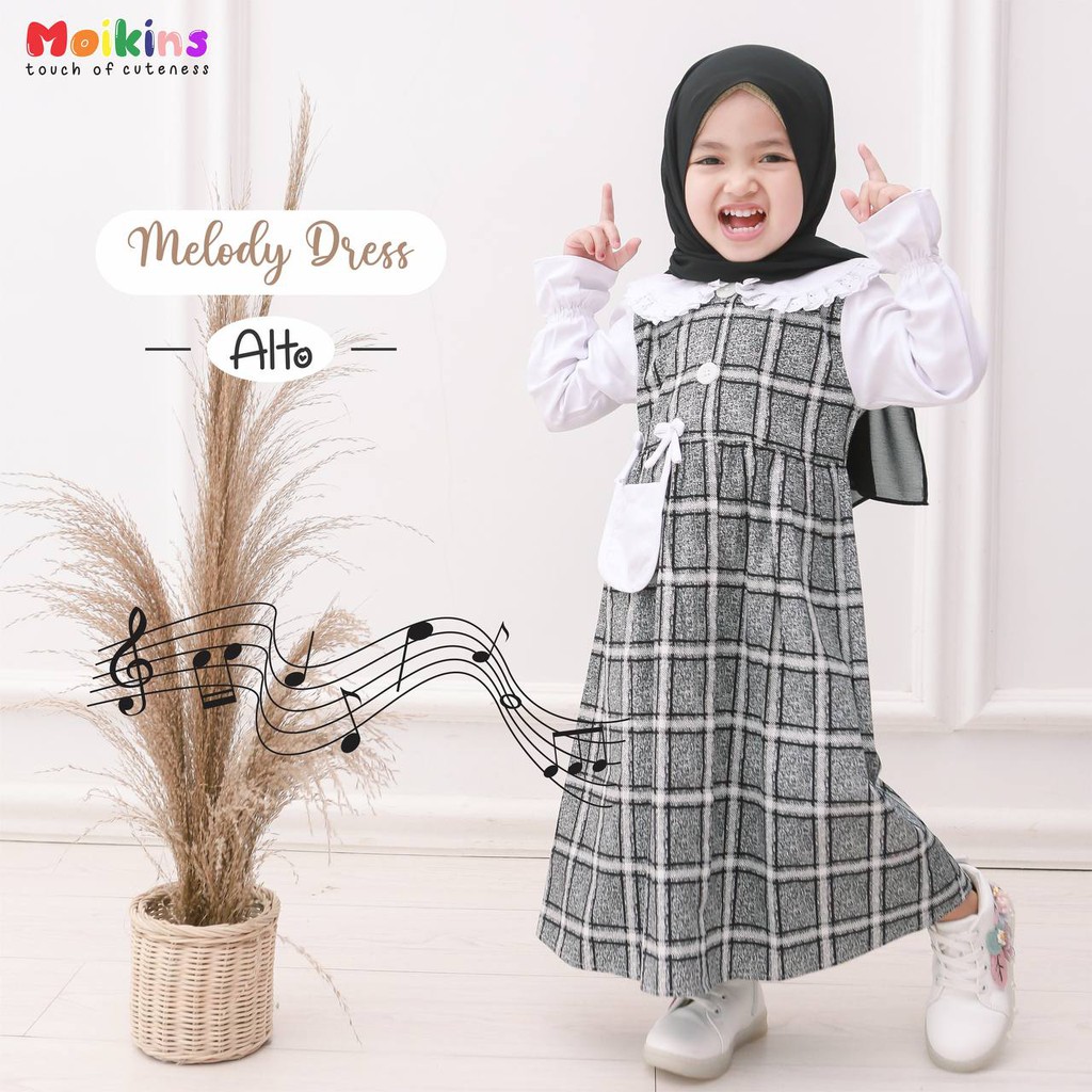 Melody Dress Kids Anak Perempuan/Gamis anak/By Moikins