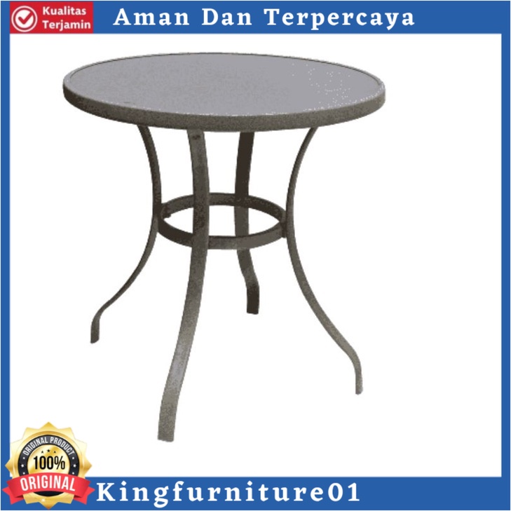 meja taman Bulat/Meja teras Bulat/Meja Ruang Tamu/Meja kaca/meja besi/Meja Ourdoor/Meja Indoor