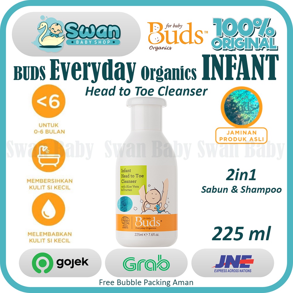 Buds Everyday Organics - Infant Head to Toe Cleanser 225ml Sabun Bayi