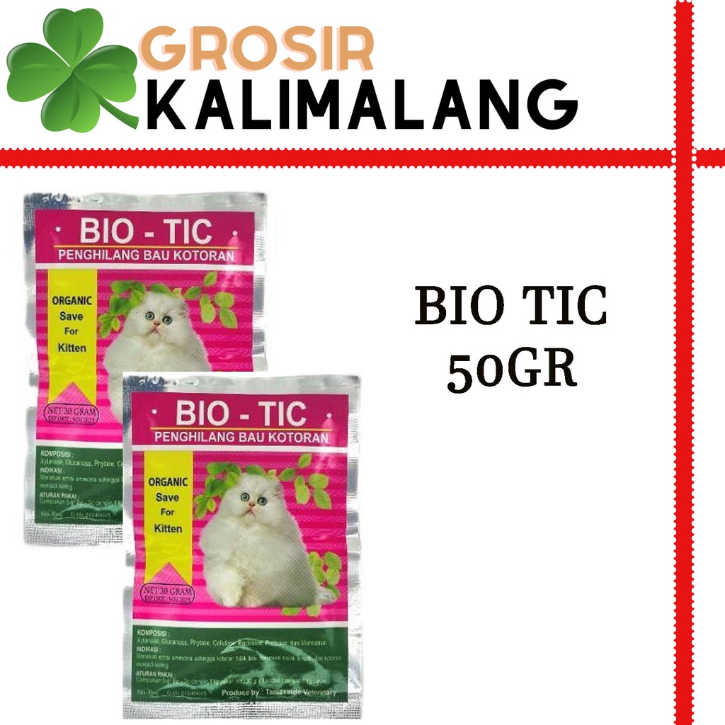 Bio Tic Penghilang Bau Kotoran Kucing &amp; Anjing 50gr