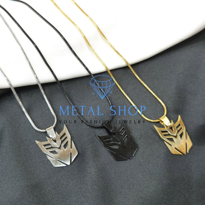 Kalung Titanium Pria Wanita Anti Karat Liontin Transformer