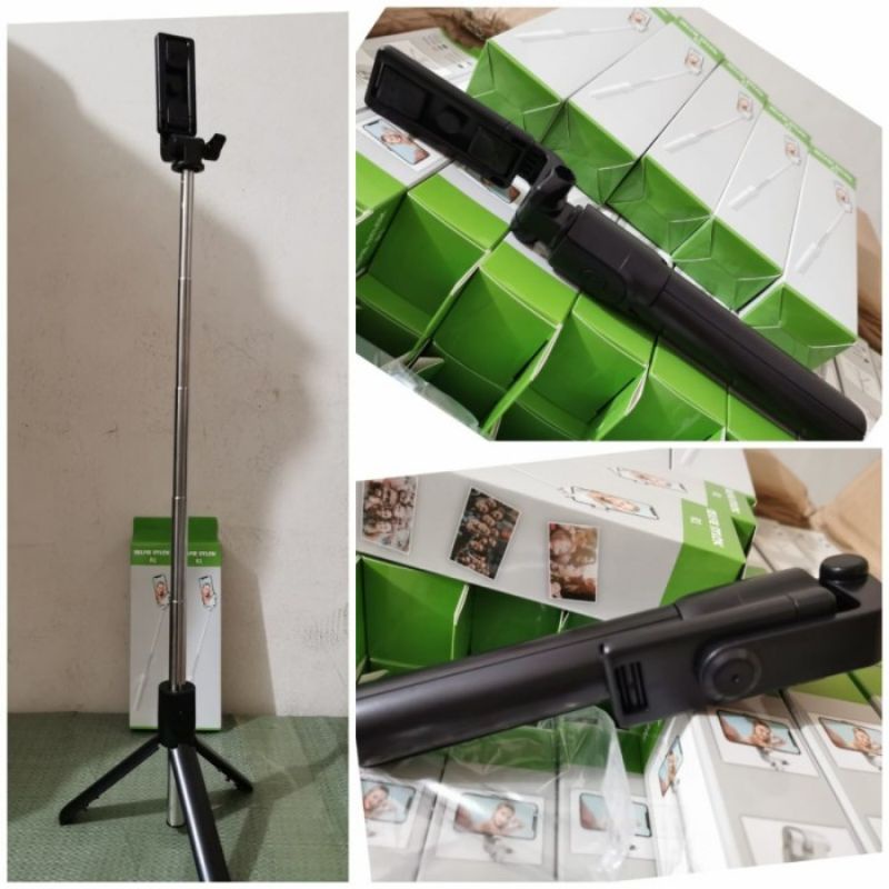 TONGSIS TRIPOD BLUETOOTH R1 3IN 1 REMOTE SELFIE STICK 360°