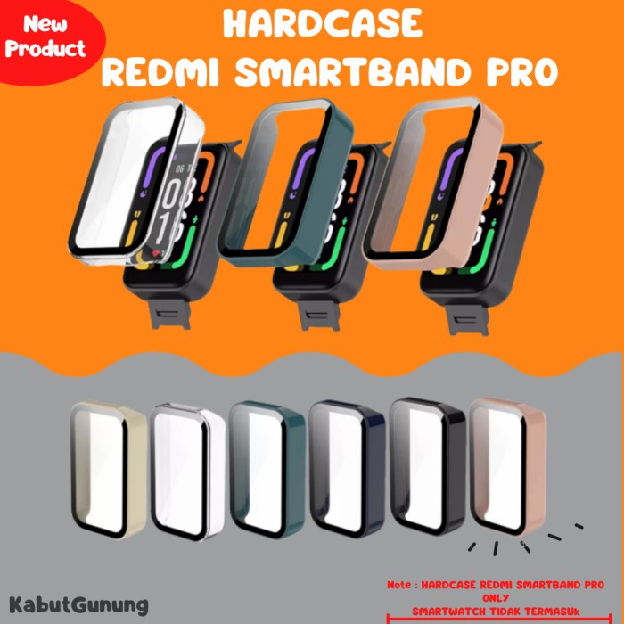 PC Hard Case For Redmi Smart Band Pro Case Cover With Tempered Glass