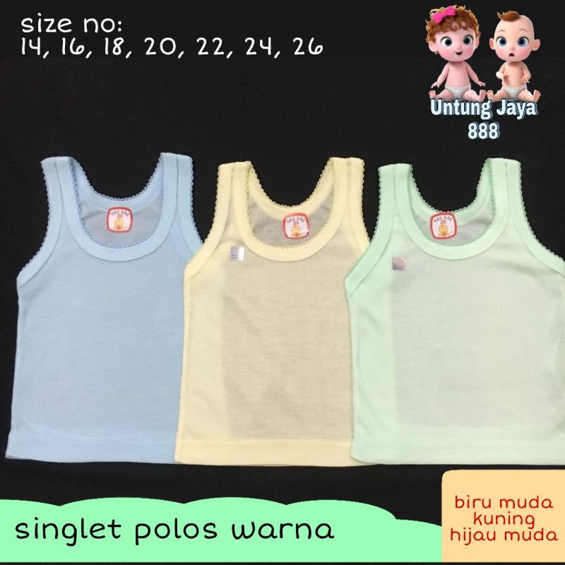 Singlet Bayi Kaos Singlet POLOS PUTIH / WARNA (1pcs)