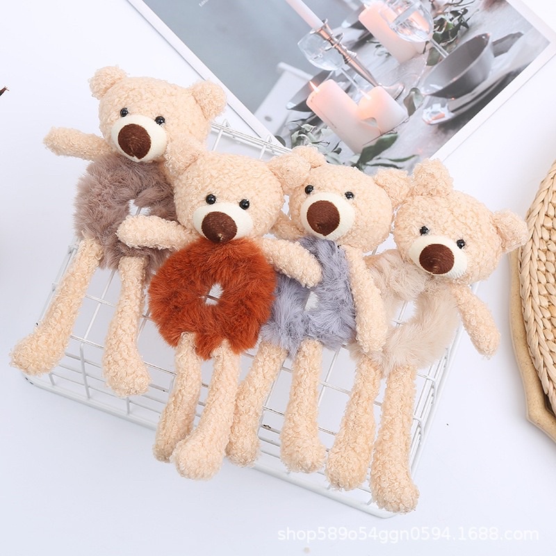 K151 TERMURAH PLUSH BEAR / RABBIT RASCRUNCHY / IKAT RAMBUT KOREA ANAK KECIL BONEKA BERUANG KELINCI / SCRUNCHIEKARET RAMBUT/KUNCIR BULU BONEKA BEAR KAKI TANGAN