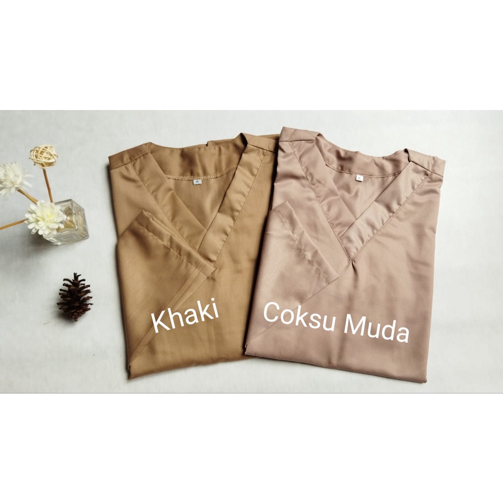 Baju Ok Oka Dokter Perawat Petugas medis Lengan Panjang polos Original Toyobo FREE BORDIR Nama 1 baris