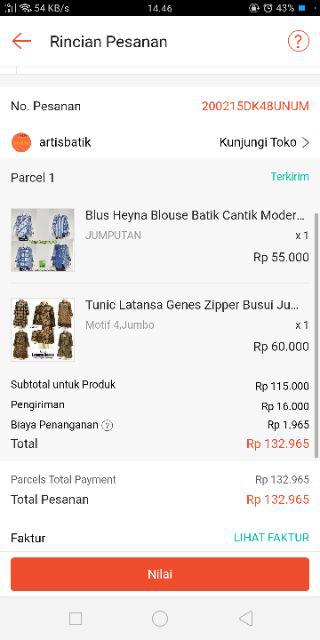 Tunic Latansa Genes Zipper Busui Jumbo Big Size Besar Tunik Batik Seragaman Batik Kerja Kantor