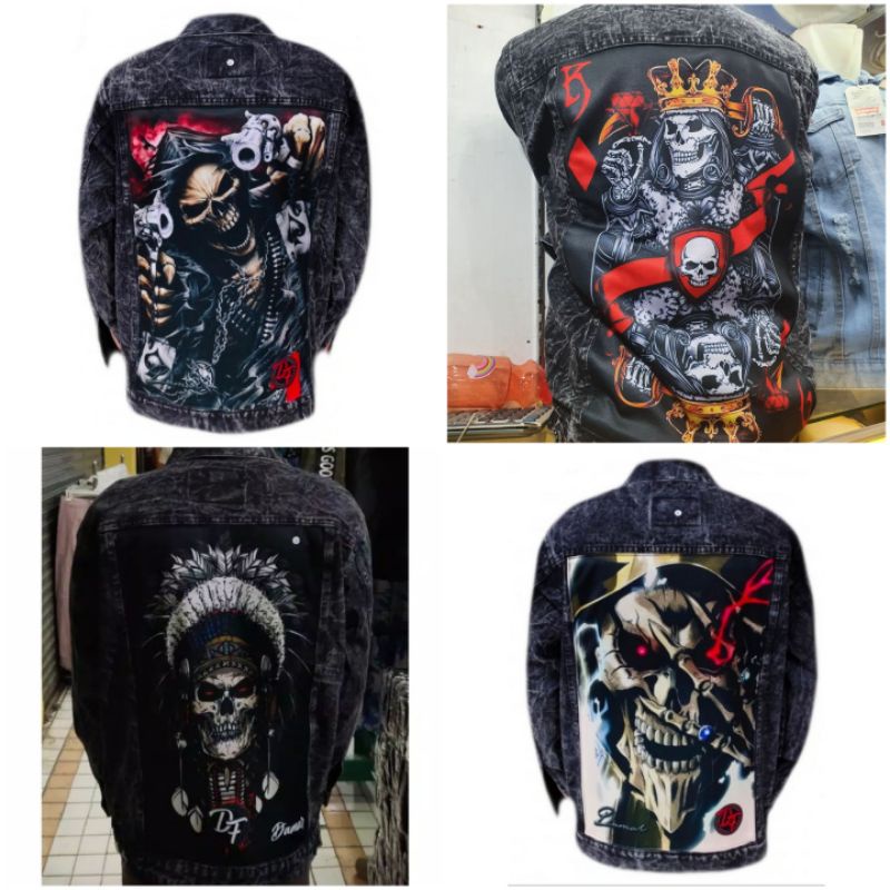 JAKET JEANS DENIM SKULL RANDOM SANDWASH PREMIUM BEST SELLER