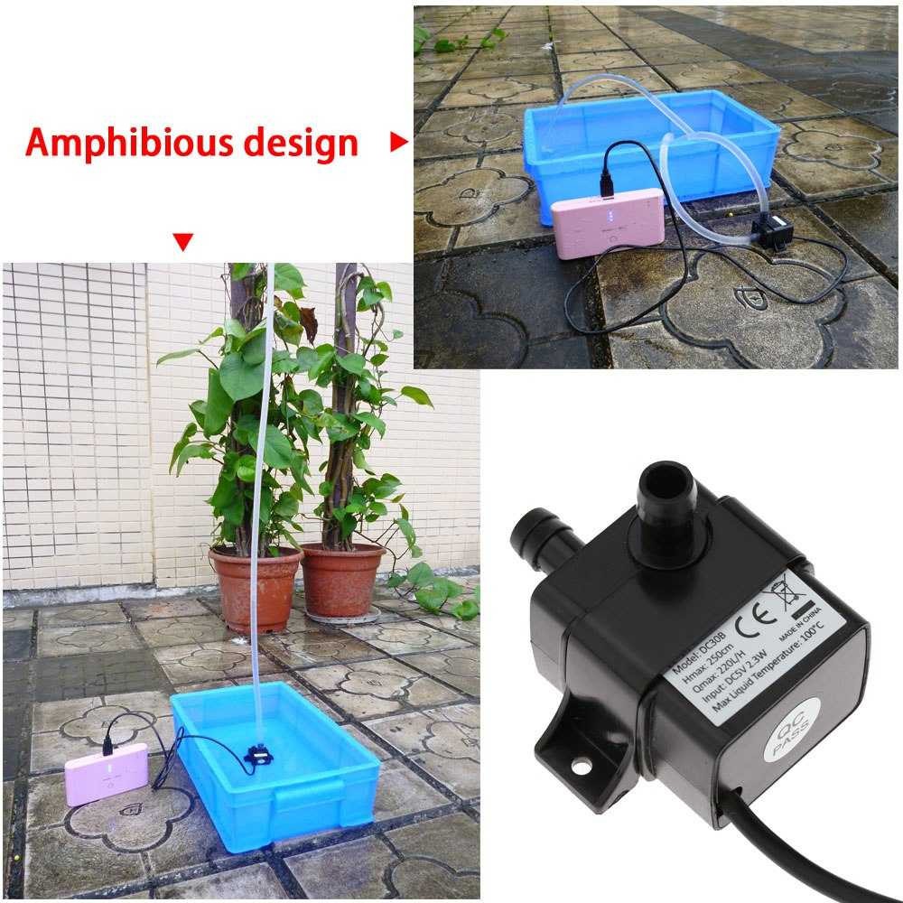 Pompa Air Mini USB Brushless Water Oil Pump Submersible 5V - QR30B - Black