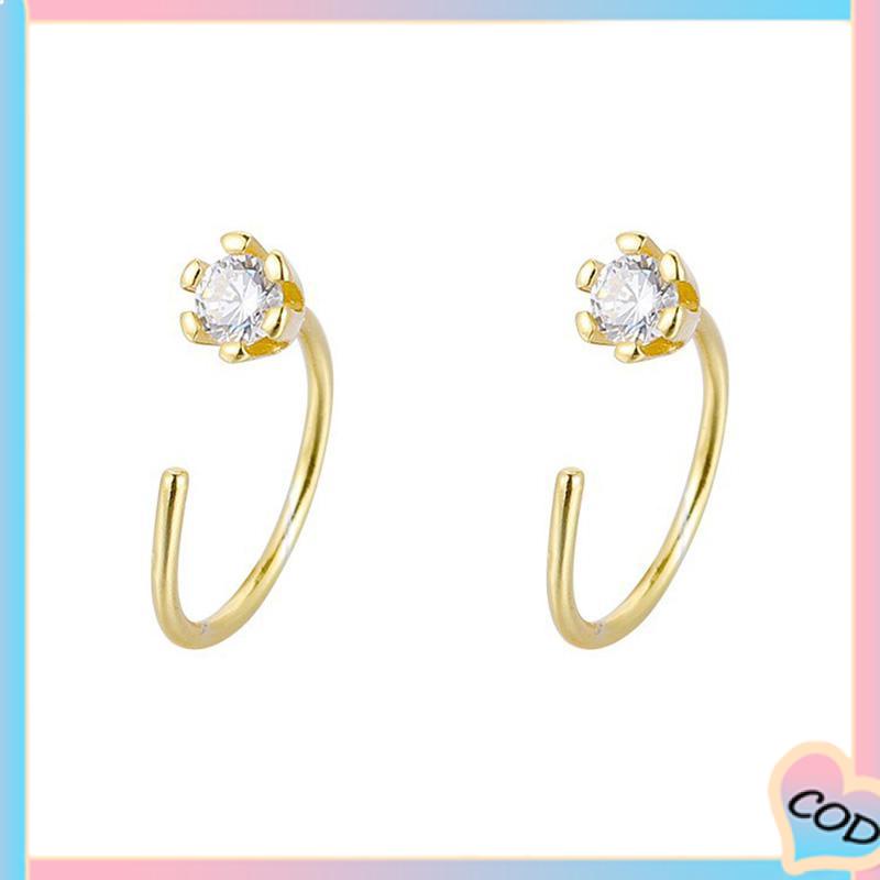 COD❤️ Anting Zirkon Temperamen Fashion Wanita Tidur Gratis Melepas Anting-Anting Trendi Yang Indah-A.one