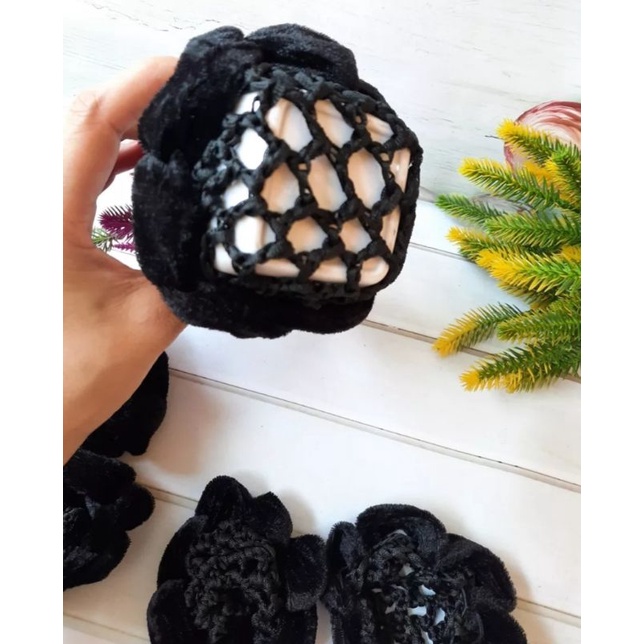 TONIEMARIE - 1 BUAH CEPOL RAMBUT PRAMUGARI / CEPOL RAMBUT JARING / HAIRNET HITAM / HAIR NET RAMBUT S