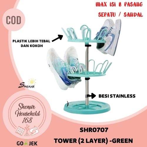 SHENAR , RAK SEPATU SUSUN JEMURAN SEPATU PLASTIK GANTUNG TEMPAT PENYIMPAN SEPATU SANDAL HEMAT RAK SEPATU TOWER EIFFEL - BISA COD