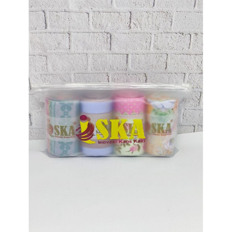 kaos kaki jempol printing isi 4 pasang kemasan pouch