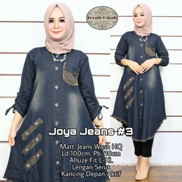 TUNIK JEANS JUMBO/ JOYA TUNIK JEANS BIG SIZE/ TUNIK HIJAB MODIS