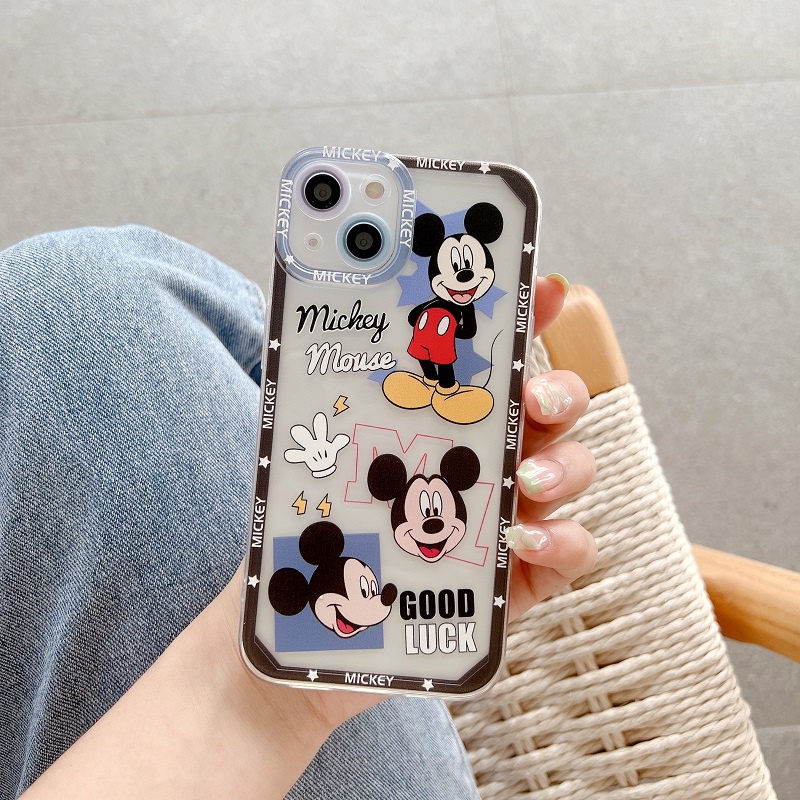 Soft Case Pelindung Transparan Motif Kartun Mickey Donald Duck Anti Jatuh Untuk iPhone 13 12 Pro MAX 11 X XR XS MAX 7 8 Plus