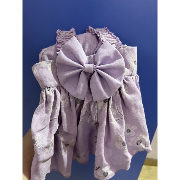 dress baju anjing kecil warna lilac