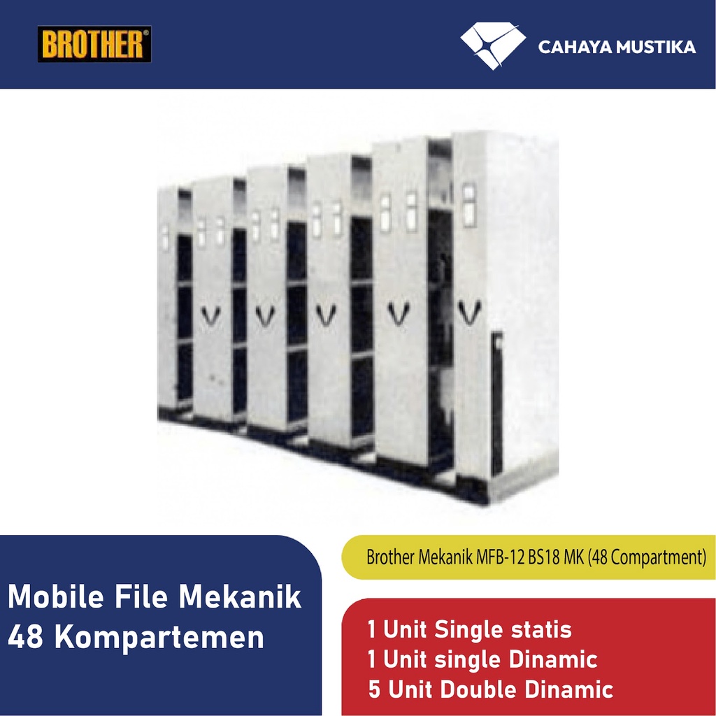Jual Mobile File Brother Mekanik MFB-12 BS18 MK (48 CPTS) di Malang