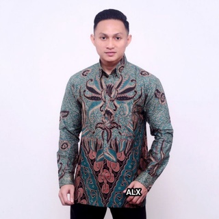 Kemeja Batik Pria Modern Lengan Panjang Casual Modis Slim Fit Trendy Masa Kini OL 162