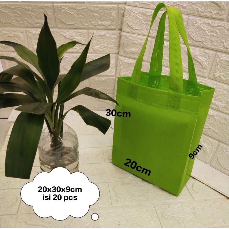

GOODIE BAG SPONDBOND BOX PRES UKURAN 20X30X9 1pack isi 20pcs