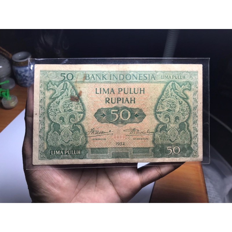 Uang Kuno 50 Rupiah Budaya 1952 VF 0777