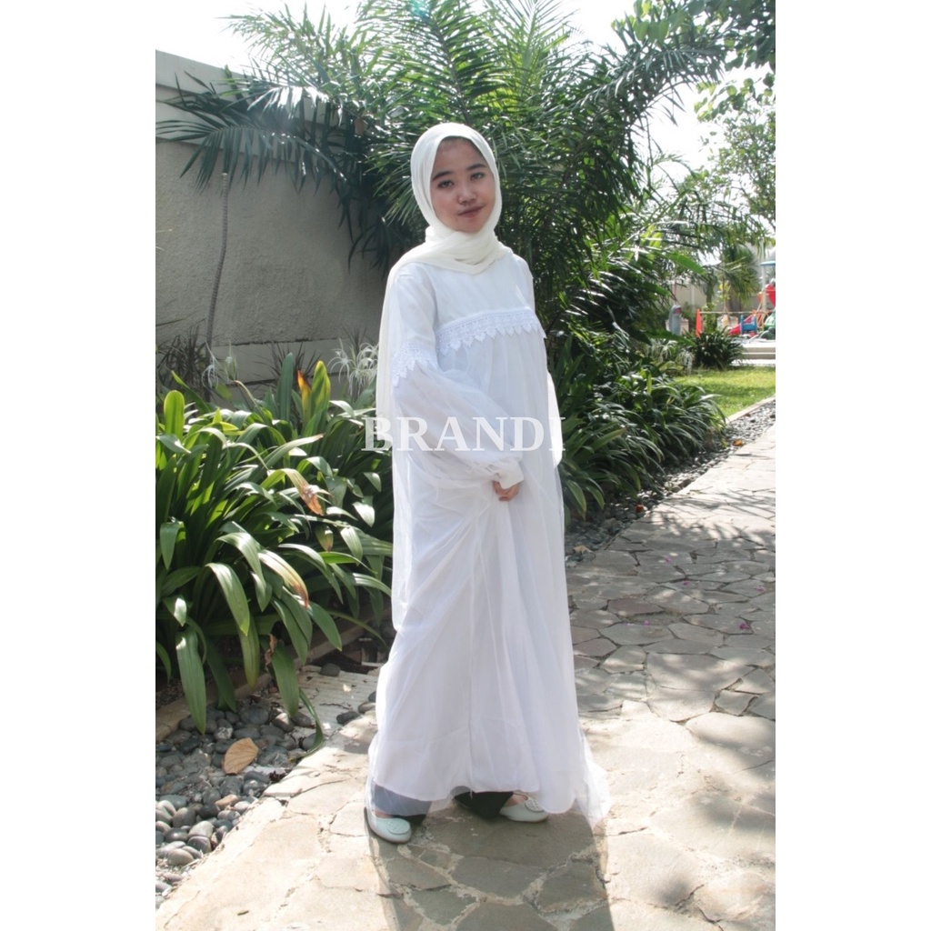 Zafira Dress White II Gamis Putih