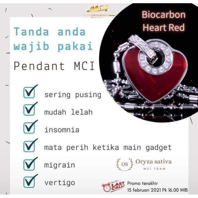KALUNG KESEHATAN MCI  BIOCARBON RED HEART