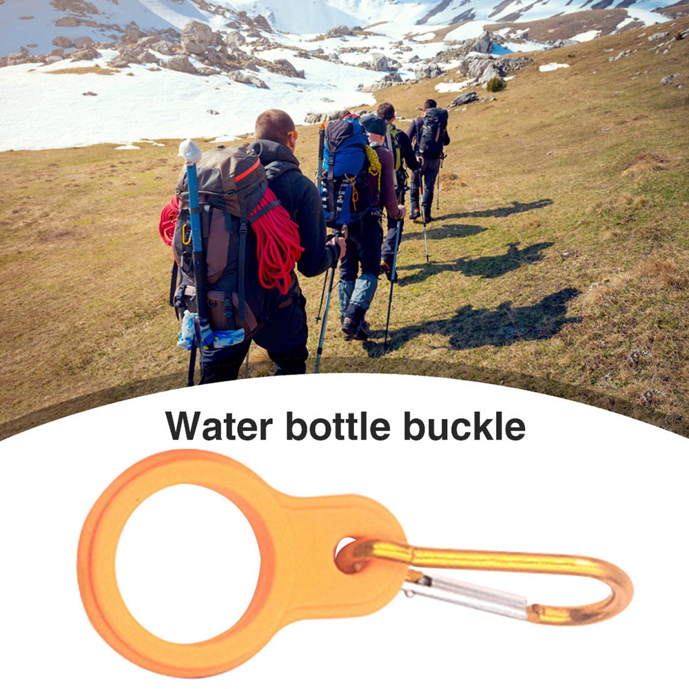 Carabiner Holder Botol Minum Multifungsi Bahan Aluminum Warna Acak Untuk Outdoor / Camping / Hiking