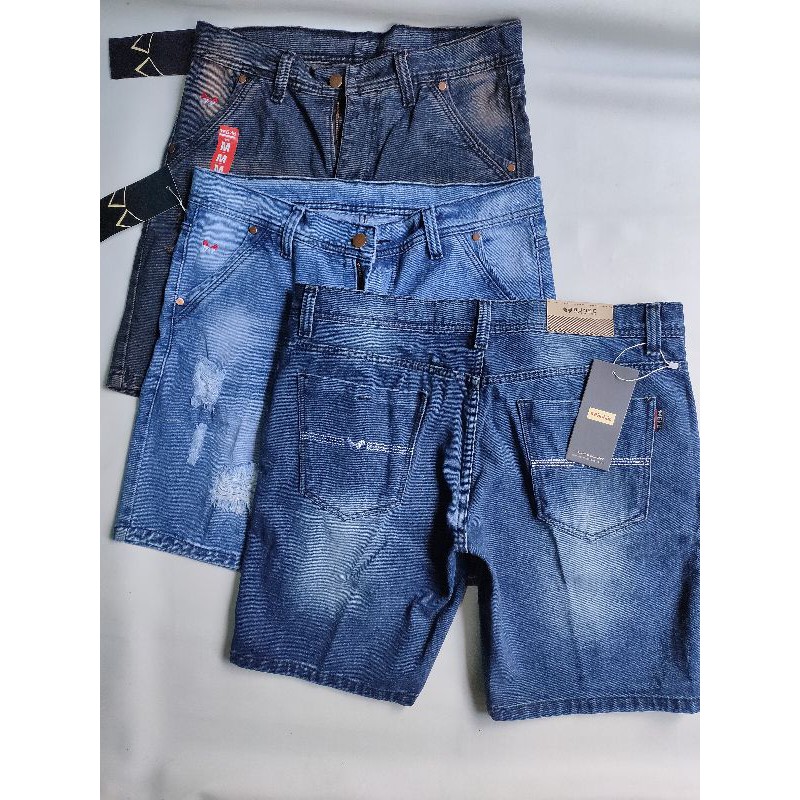 jeans pendek boardshort sobek pria