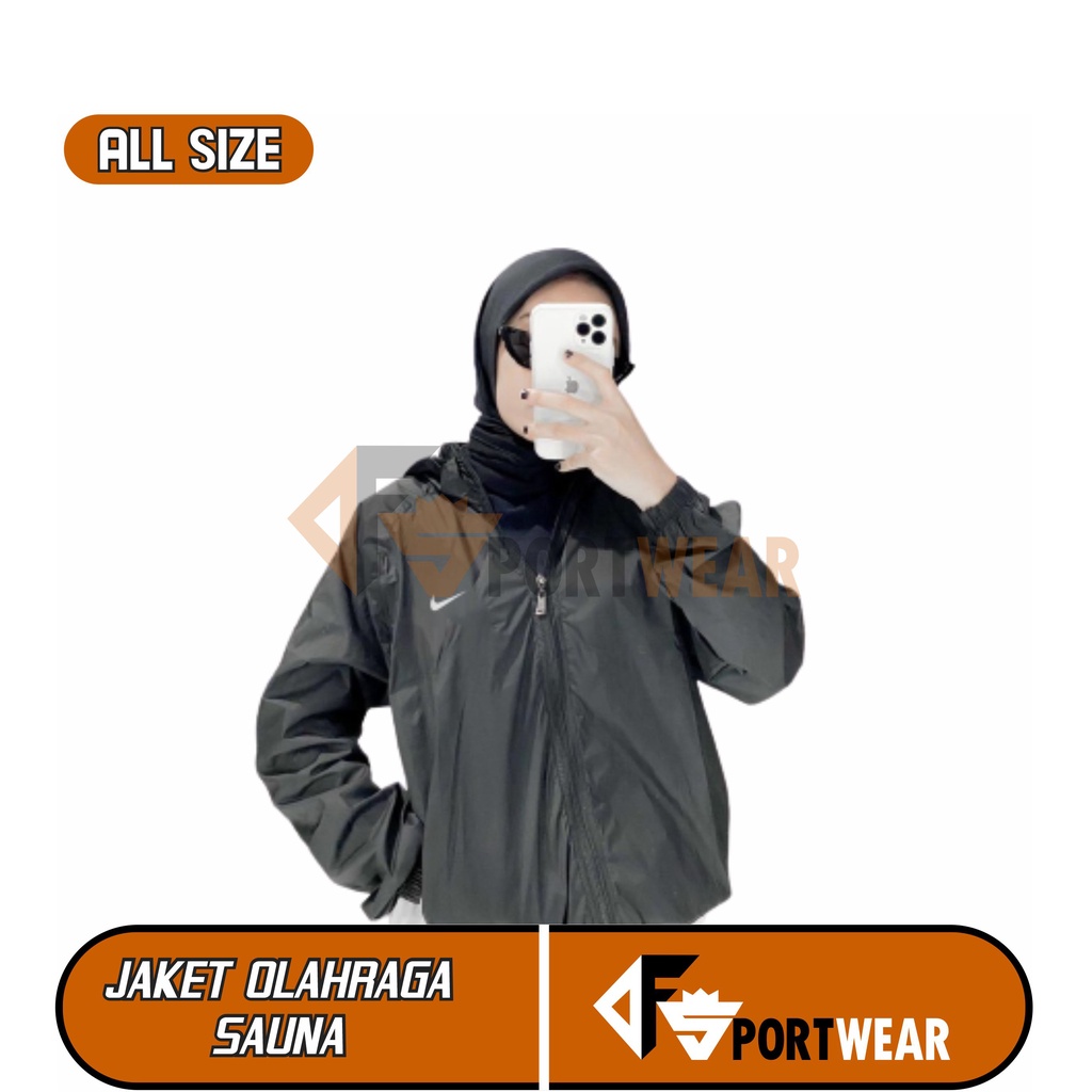 Jaket Sauna Suit Jaket Parasut Olahraga,Jogging, Lari, Bersepeda, Gym Fitnes, Senam Olahraga kardio Jaket Pembakar Lemak