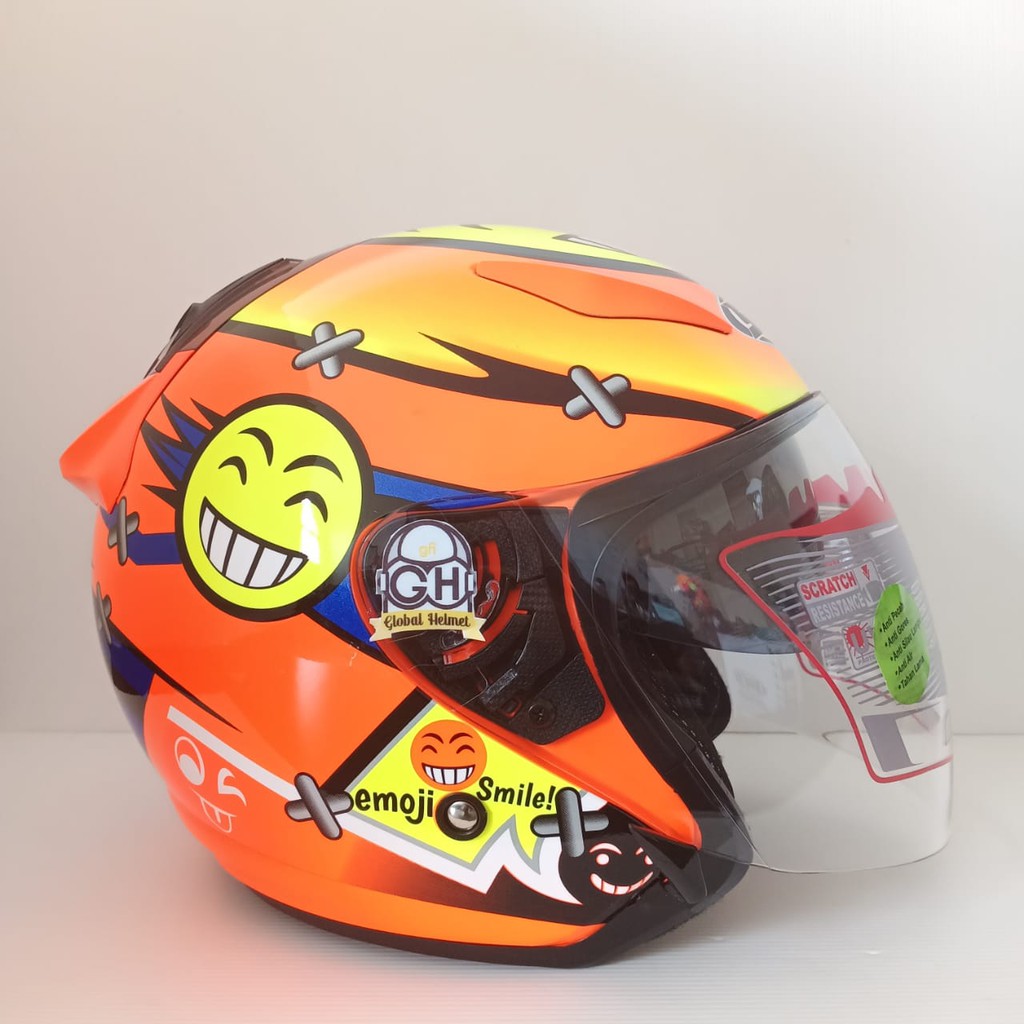 Helm Shell Rover Motif 808 Orange Fluo Original