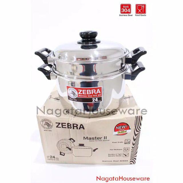 Panci Kukus Stainless Sauce Pot 24cm Steam Master Zebra 163564 Promo Diskon Murah Original Kualitas