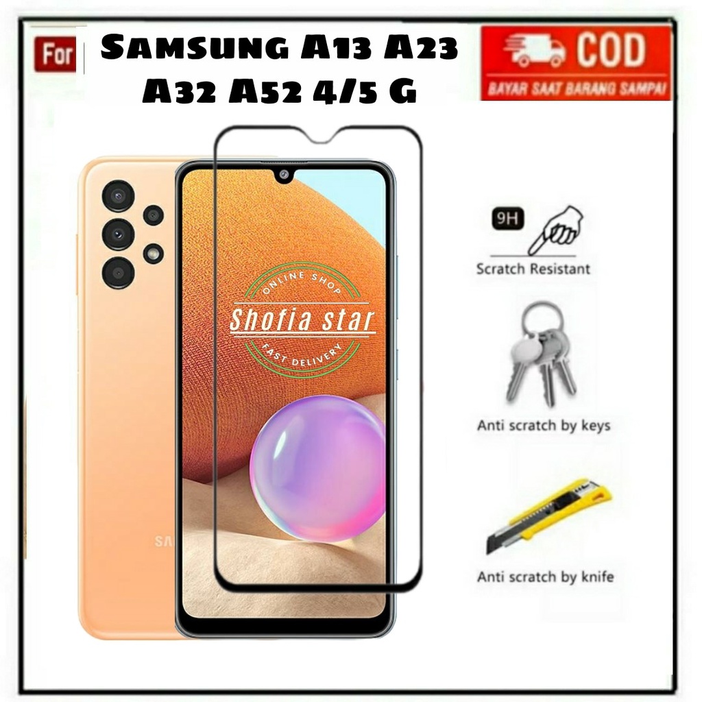 TEMPERED GLASS SAMSUNG A13 A32 A23 A53 TG LAYAR ANTIGORES KACA FULL COVER