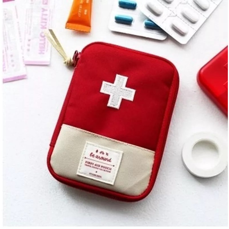 Tas Mini Obat Portable  / Travel Medicine Pouch P3K / Kotak Obat Mini Organizer / Tempat Obat F177