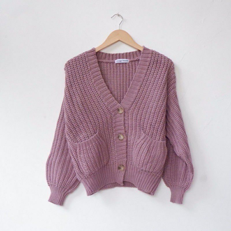 Cardigan Rajut Wanita // Crop RAJUT Cardi Oversize / OUTER KNIT 7 GET