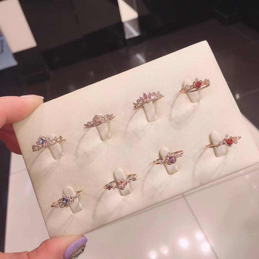 Cincin Model Terbuka Dapat Disesuaikan Desain Disney Princess Bahan 925 Silver Untuk Hadiah