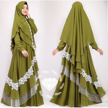 Syari Mewah Terbaru 2021 Baju Gamis Wanita Renda Mewah Muslim Remaja Gamis Modis Wanita Lebaran 2021