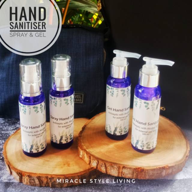Spray & Gel Hand sanitizer 100 ml antiseptik alkohol 70% (bisa satuan/grosir)