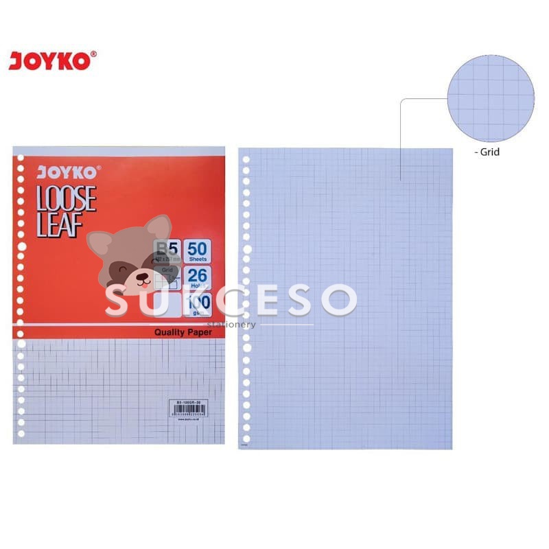 

Joyko Loose Leaf B5 (Blank, Grid & Dotted) 50 Sheets/Lembar / Kertas Isi Ulang Binder