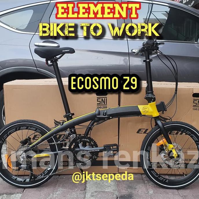 Jual Sepeda Lipat Element Ecosmo Z9 Alloy 9 Speed Hidrolik Silver