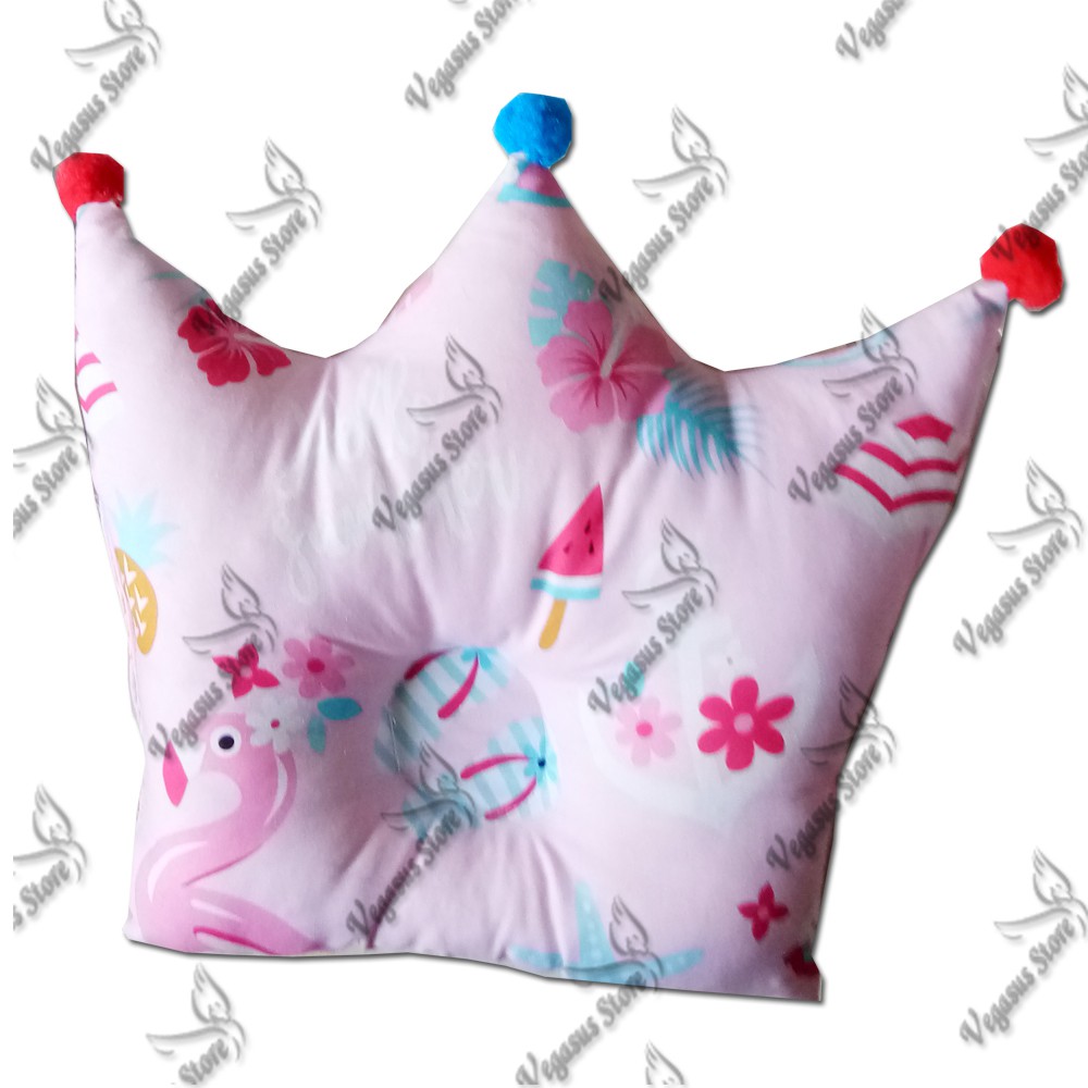 Bantal Bayi Anti Peyang Mahkota Crown Bahan katun - Vegasus Store(COD)