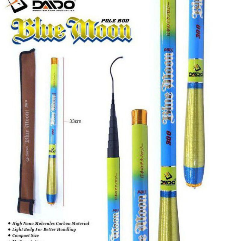 Joran Pancing tegek daido blue moon pole 180 210 240 270 300 360 Carbon Omah Pancing Shop