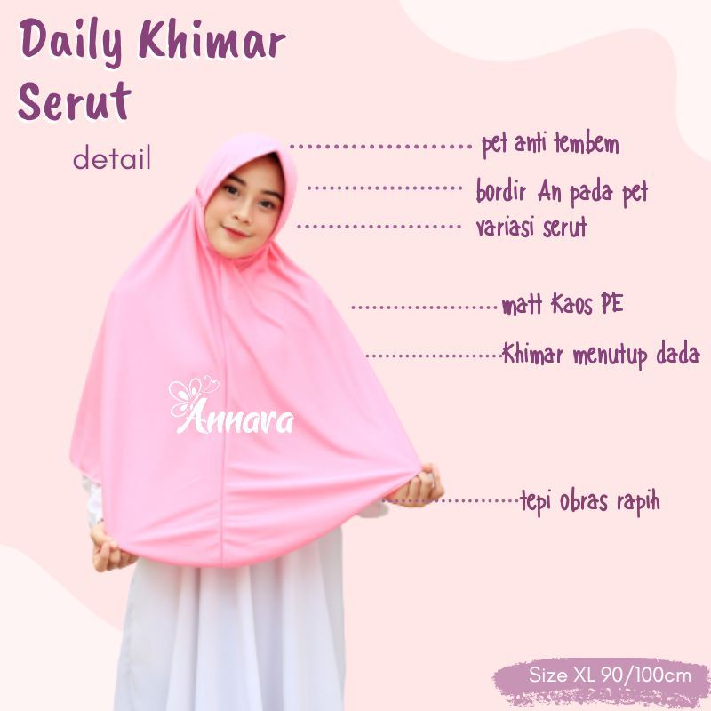 {SERUT XL} JILBAB BERGO INSTAN KERUDUNG KAOS SERUT ANNARA JUMBO SIZE XL