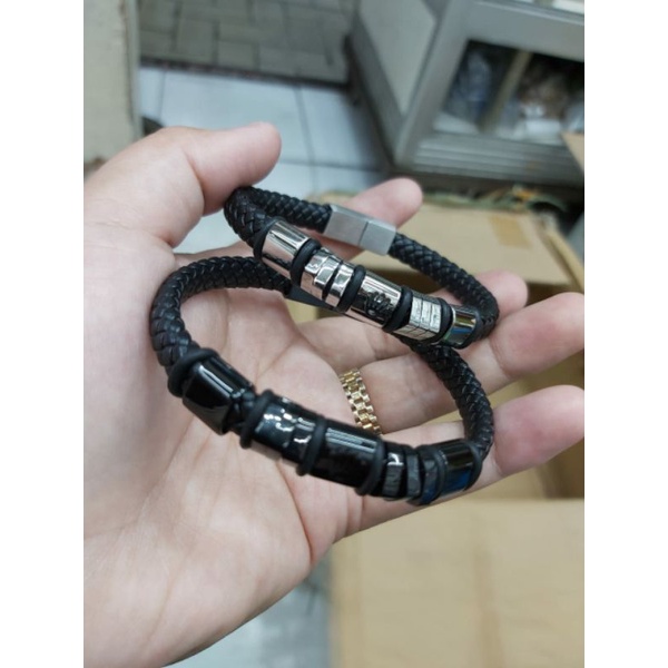 gelang kulit lapis titanium/gelang pria dan wanita 0876
