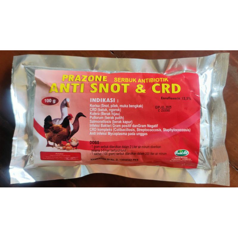 Prazone 100 gram anti snot&amp;CRD obat ayam Raid all