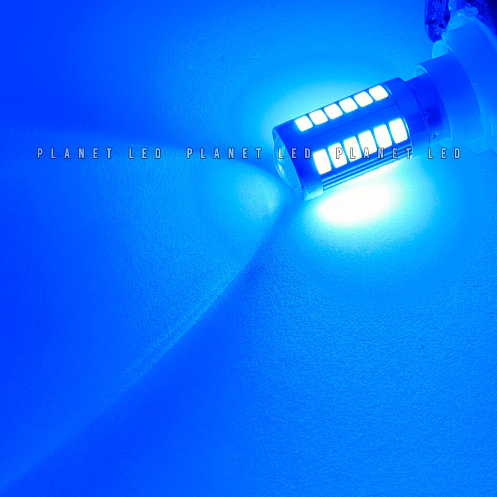 Lampu LED Stop Lamp SUPER BRIGHT 1157 BAY15D 33SMD Stoprem 2 Mode Senja Rem Flash dan Non Flash 33 LED-BIRU