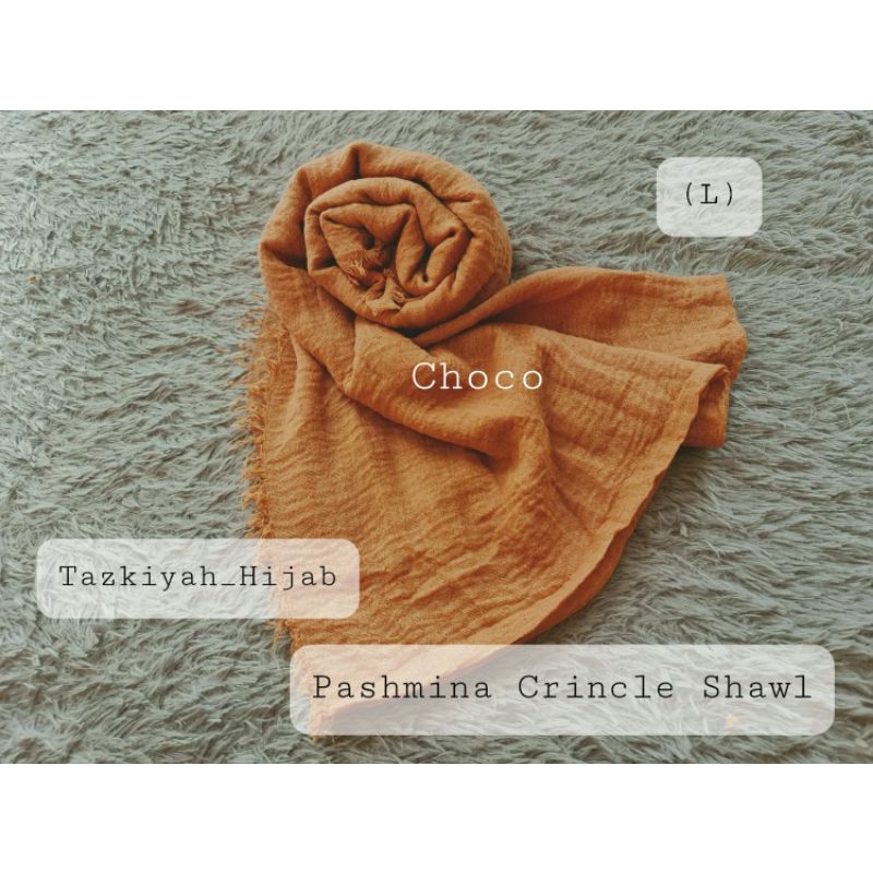 Pashmina Crinkle Shawl-Choco**(L)