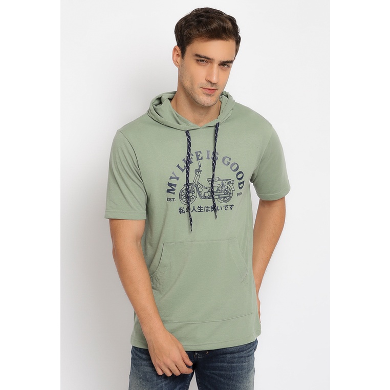 Hoodie Poshboy Original Yestin Print bahan katun warna Green