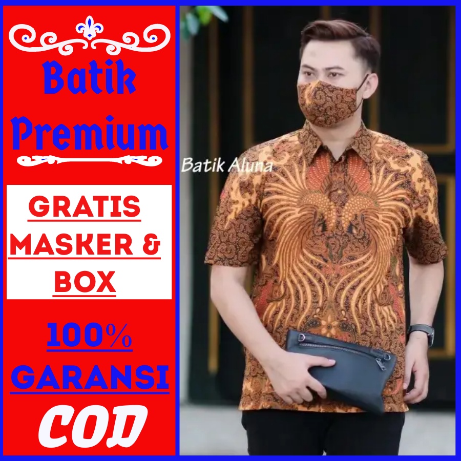 Baju batik kondangan lamaran pns pria lengan pendek premium kemeja cowok prabuseno tulis semar aluna