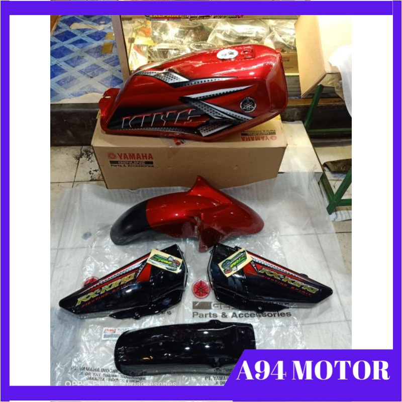 (COD) PQKET SET BODY RX KING NEW 2008 MERAH MARON SPAKBOR DEPAN SHOCK BYSON ORIGINAL TERLARIS
